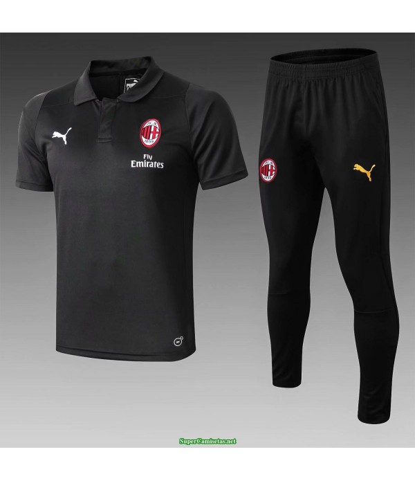 camiseta polo ac milan negro 2019/20