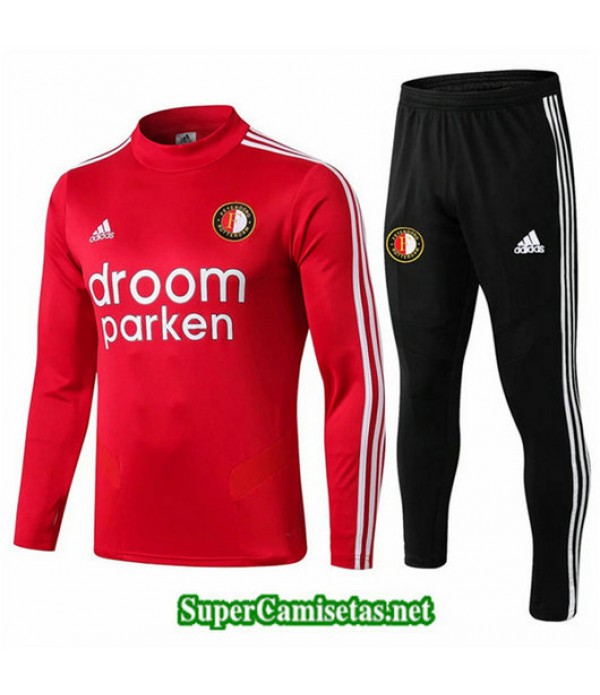 Chandal Feyenoord Rojo + Pantalón Negro Rojo + Pantalón Negro 2019/20