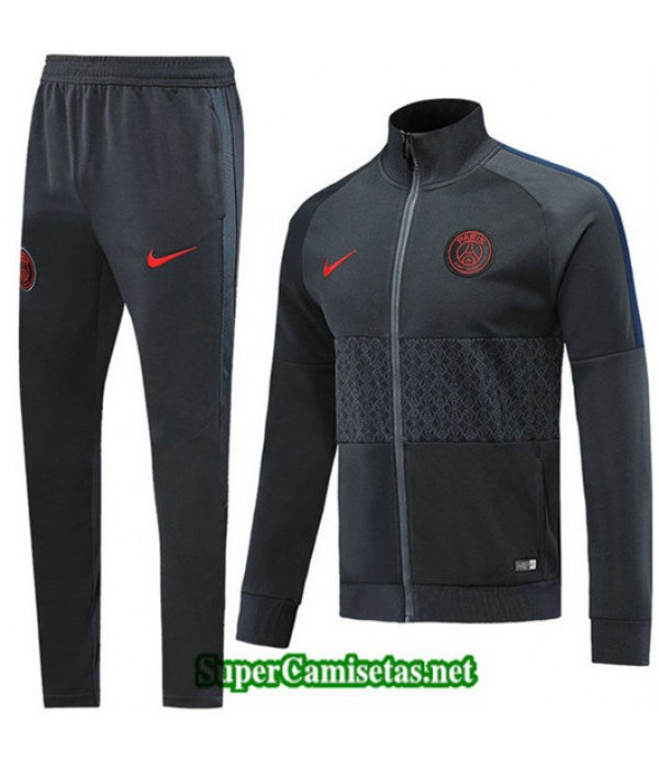 Chandal PSG Chaqueta Negro/Gris Negro/Gris Cuello alto 2019/20