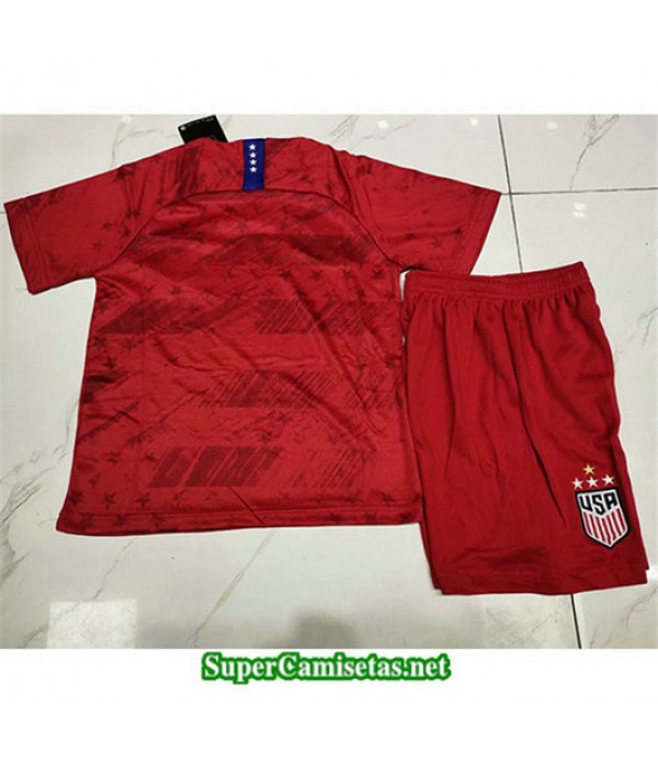 Segunda Equipacion Camiseta EEUU Ninos 4 Estrellas Rojo 2019/20