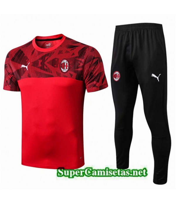 Tailandia Camiseta Kit De Entrenamiento Ac Milan Equipacion Rojo/negro 2019/20