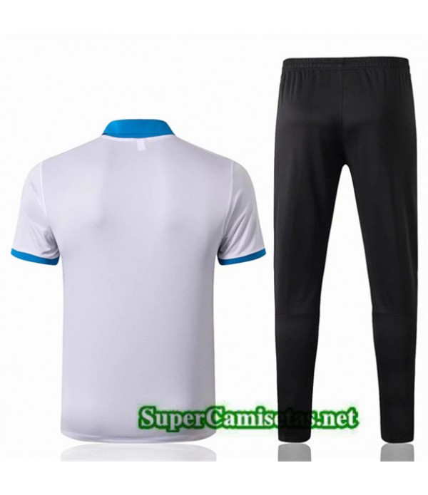 Tailandia Camiseta Kit De Entrenamiento Brasil Polo Equipacion Blanco/negro/azul 2019/20