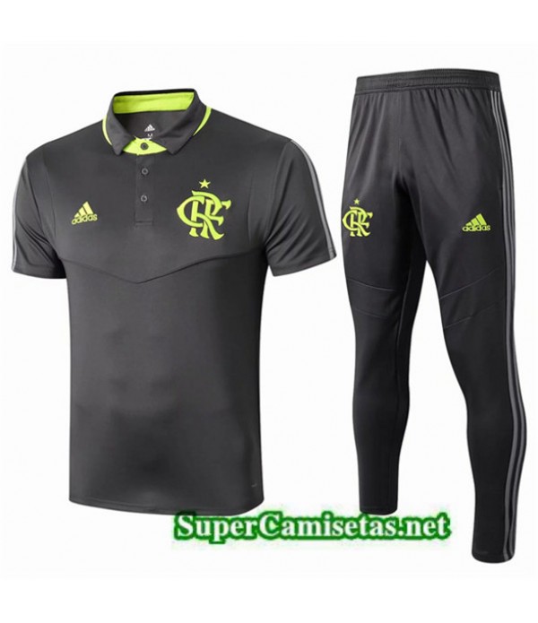 Tailandia Camiseta Kit De Entrenamiento Flamengo Polo Equipacion Negro 2019/20