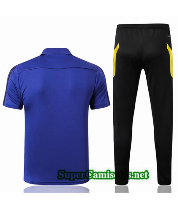 Tailandia Camiseta Kit De Entrenamiento Manchester United Polo Equipacion Azul/negro 2019/20