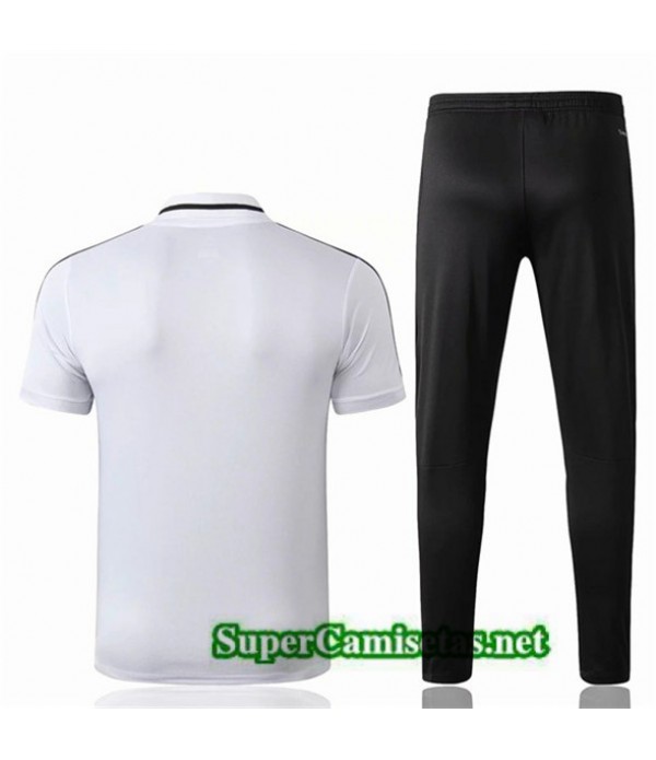 Tailandia Camiseta Kit De Entrenamiento Real Madrid Polo Equipacion Blanco/negro 2019/20