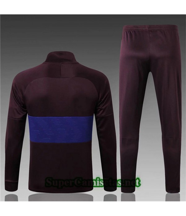 Tailandia Chaqueta De Chandal Barcelona Niño Equipacion Rojo Oscuro/azul 2019/20