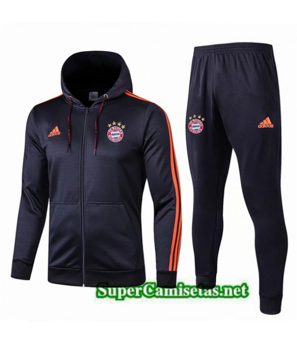 Tailandia Chaqueta De Chandal Bayern Munich Equipacion Azul Oscuro 2019/20 Sombrero