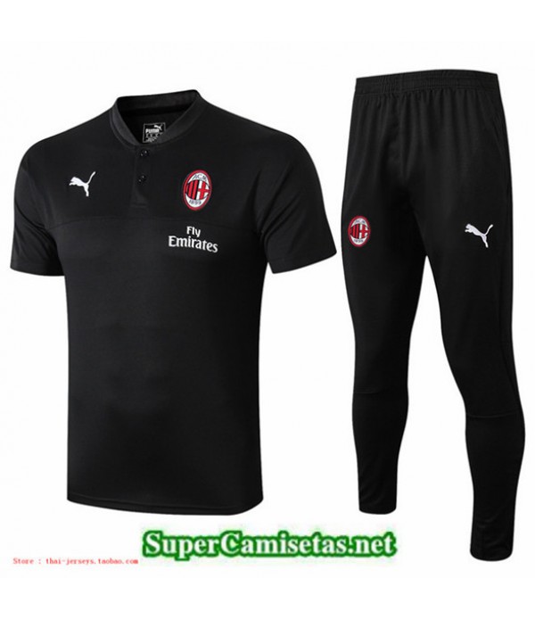 Tailandia Camiseta Entrenamiento Ac Milan Negro Cuello Redondo 2019/20