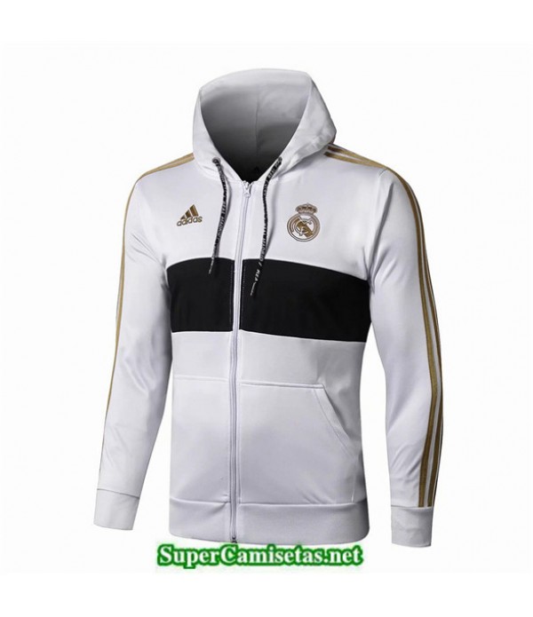 Tailandia Camiseta Real Madrid Chaqueta Blanco/negro 2019/20 Sombrero