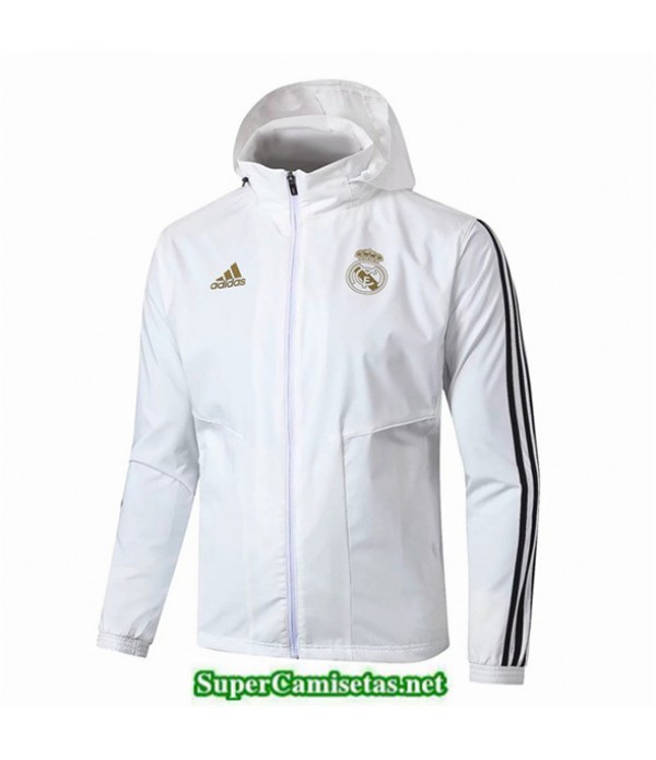 Tailandia Camiseta Real Madrid Rompevientos Blanco/negro Sombrero 2019/20