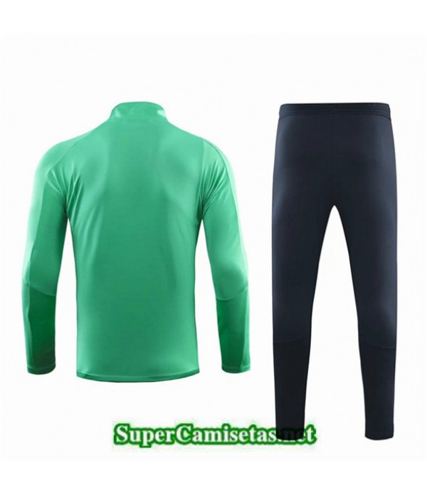 Tailandia Chandal Real Madrid Verde/negro 2019/20 Cuello Alto Cremallera Mitad