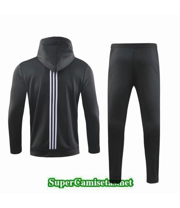 Tailandia Chaqueta Chandal Manchester United Negro Sombrero 2019/20 01
