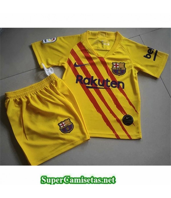 Tailandia Primera Equipacion Camiseta Barcelona Niños Amarillo 2019/20