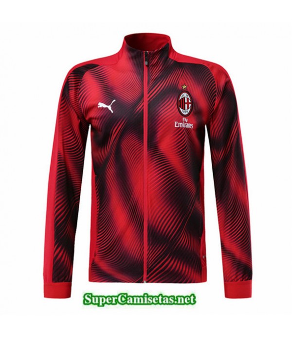 Tailandia Camiseta Ac Milan Chaqueta V337 Rojo/neg...