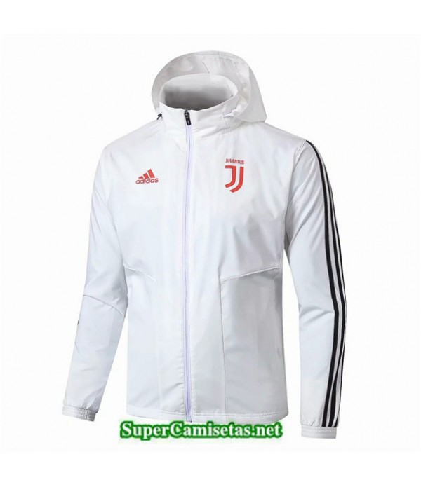 Tailandia Camiseta Juventus Chaqueta Rompevientos Sombrero V350 Blanco/negro 2019/20