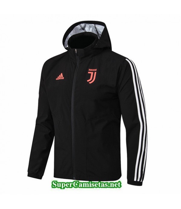 Tailandia Camiseta Juventus Chaqueta Rompevientos Sombrero V351 Negro 2019/20