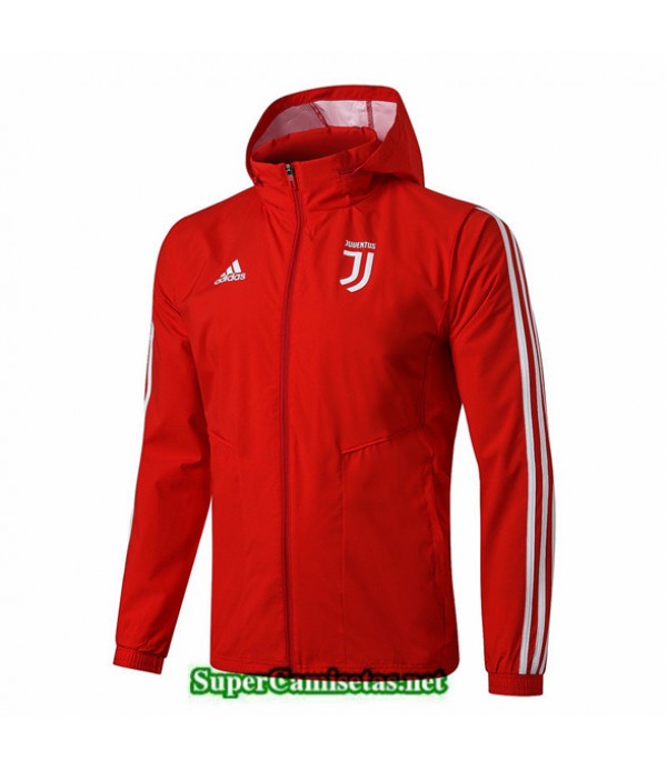 Tailandia Camiseta Juventus Chaqueta Rompevientos Sombrero V352 Rojo/negro 2019/20