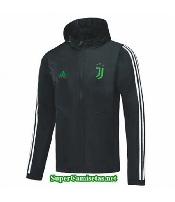 Tailandia Camiseta Juventus Chaqueta Rompevientos Sombrero V354 Negro 2019/20