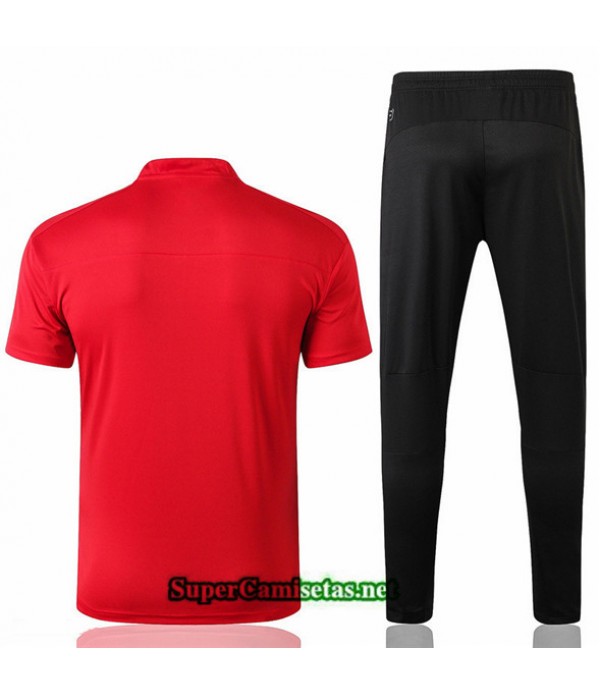 Tailandia Camiseta Kit De Entrenamiento Ac Milan V255 Rojo/negro Cuello V 2019/20