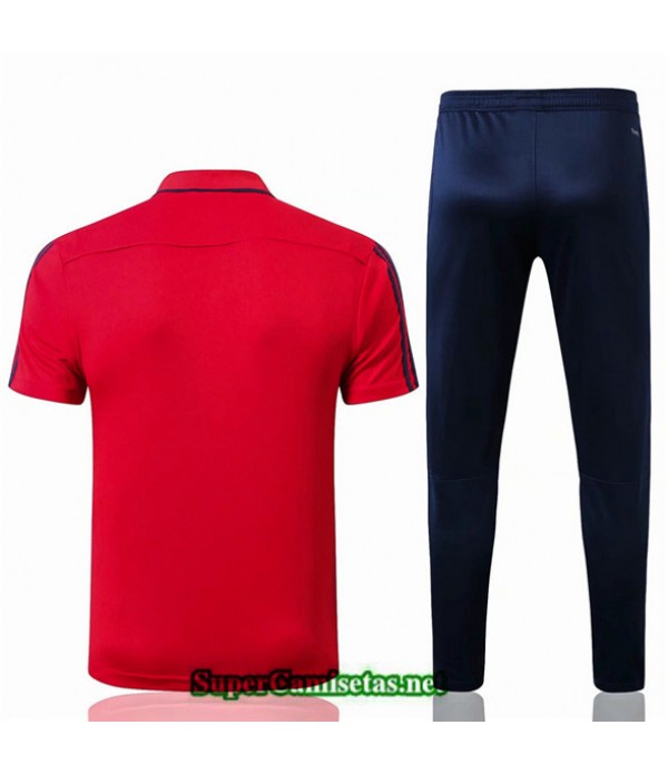 Tailandia Camiseta Kit De Entrenamiento Arsenal Polo V237 Rojo/azul Oscuro 2019/20