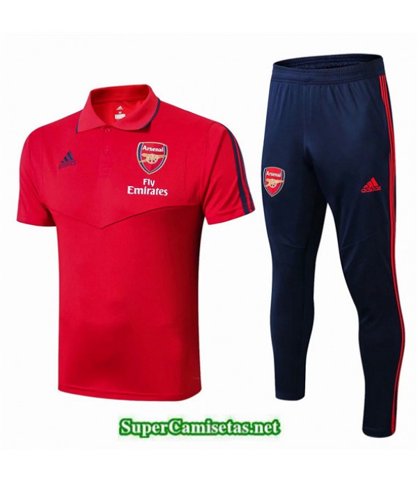 Tailandia Camiseta Kit De Entrenamiento Arsenal Polo V237 Rojo/azul Oscuro 2019/20