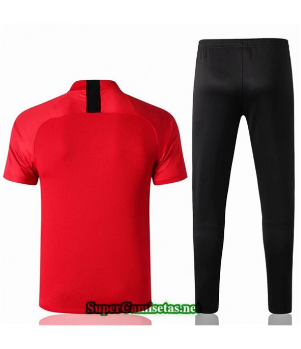 Tailandia Camiseta Kit De Entrenamiento Atletico Madrid V208 Rojo/negro Cuello V 2019/20