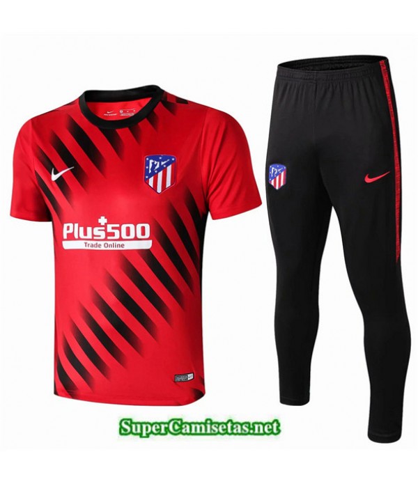 Tailandia Camiseta Kit De Entrenamiento Atletico Madrid V209 Rojo/negro Cuello Redondo 2019/20