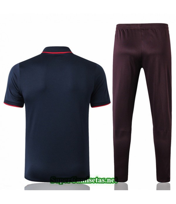 Tailandia Camiseta Kit De Entrenamiento Barcelona Polo V212 Azul Oscuro/negro 2019/20