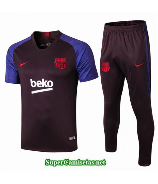 Tailandia Camiseta Kit De Entrenamiento Barcelona V211 Negro Cuello V 2019/20