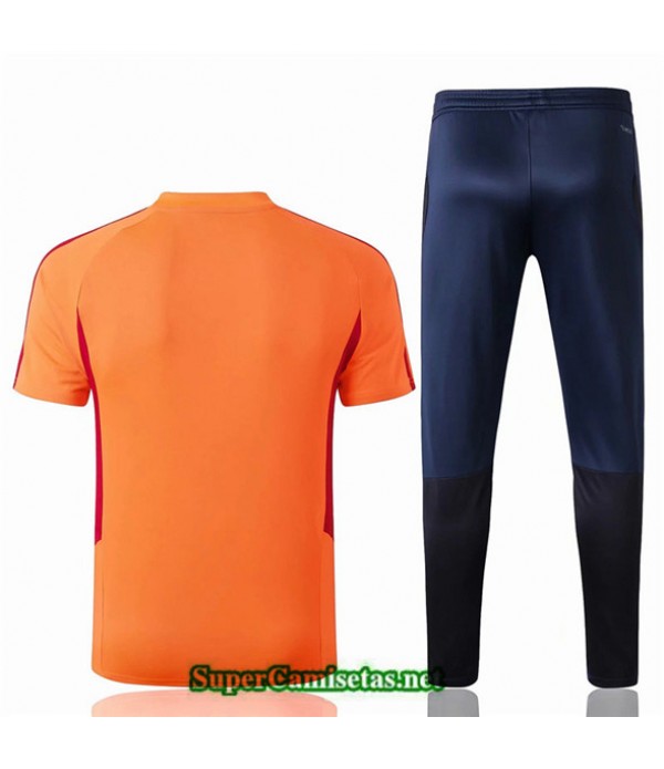 Tailandia Camiseta Kit De Entrenamiento Bayern Munich V201 Naranja/azul Oscuro Cuello V 2019/20