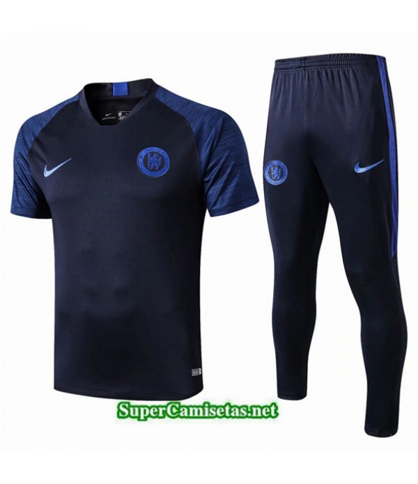Tailandia Camiseta Kit De Entrenamiento Chelsea V242 Azul Oscuro Cuello V 2019/20