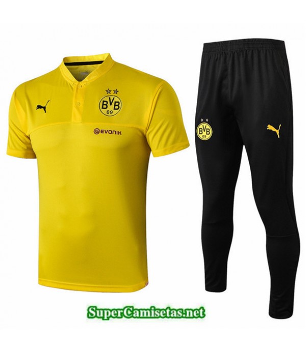 Tailandia Camiseta Kit De Entrenamiento Dortmund Polo V204 Amarillo/negro Cuello V 2019/20