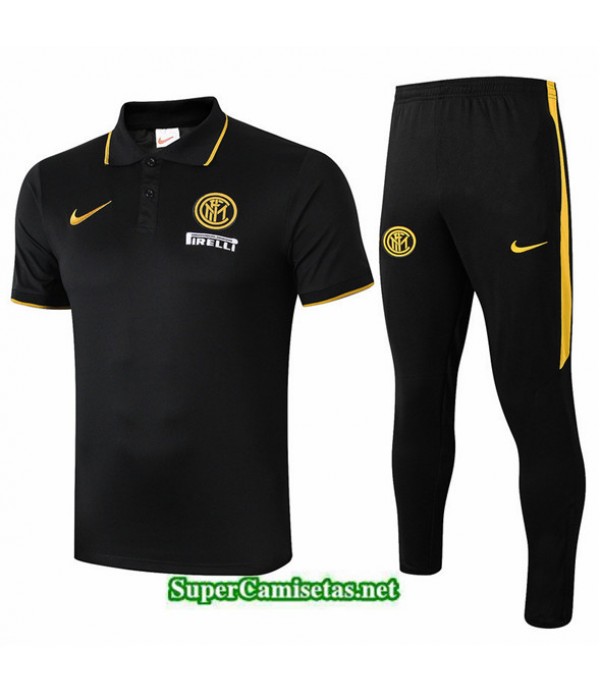 Tailandia Camiseta Kit De Entrenamiento Inter Milan Polo V258 Negro 2019/20