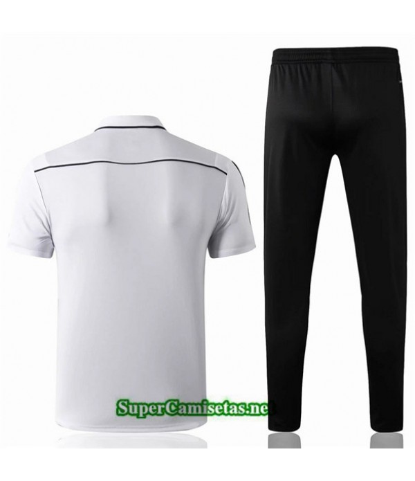 Tailandia Camiseta Kit De Entrenamiento Juventus Polo V259 Blanco/banda Negro 2019/20