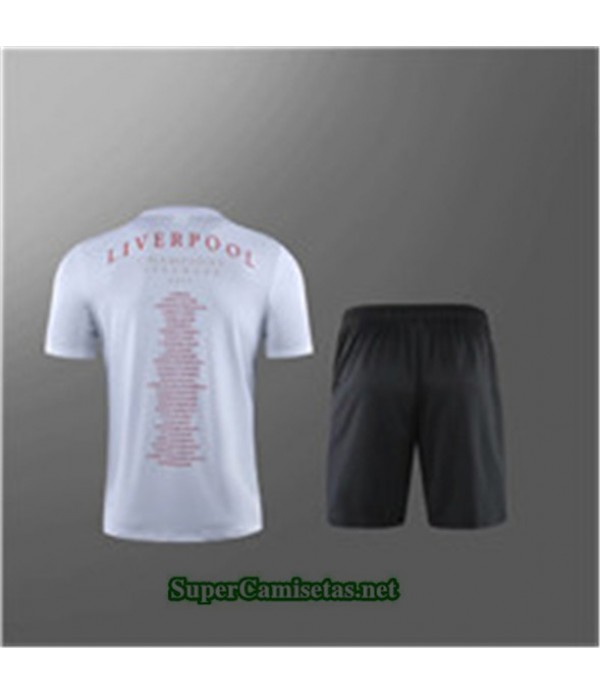 Tailandia Camiseta Kit De Entrenamiento Liverpool V243 Blanco/negro Cuello Redondo 2019/20