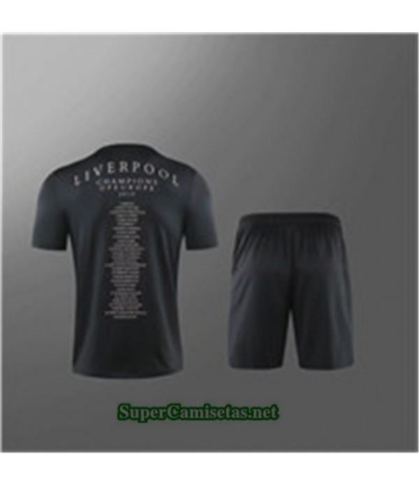 Tailandia Camiseta Kit De Entrenamiento Liverpool V246 Negro Cuello Redondo 2019/20