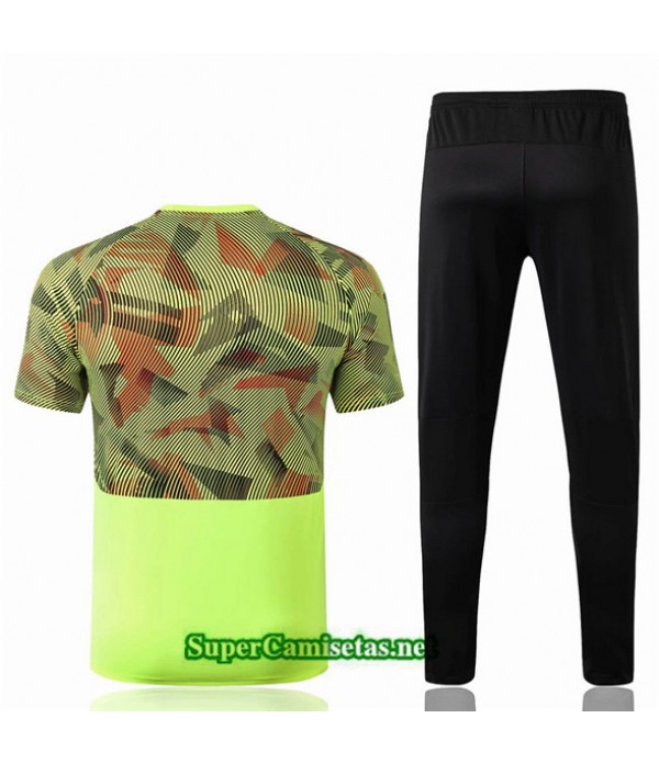 Tailandia Camiseta Kit De Entrenamiento Manchester City V249 Verde/negro Cuello Redondo 2019/20