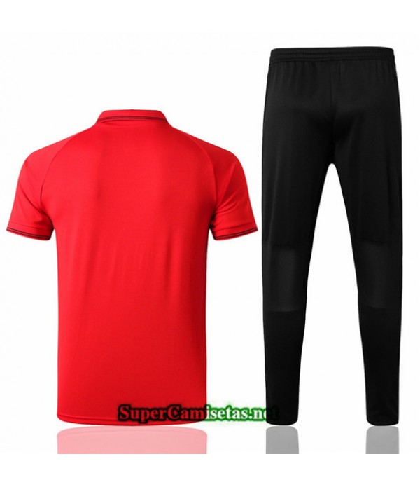 Tailandia Camiseta Kit De Entrenamiento Manchester United Polo V252 Rojo/negro 2019/20