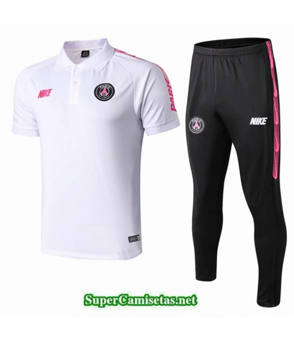 Tailandia Camiseta Kit De Entrenamiento Psg Polo V222 Blanco/negro 2019/20