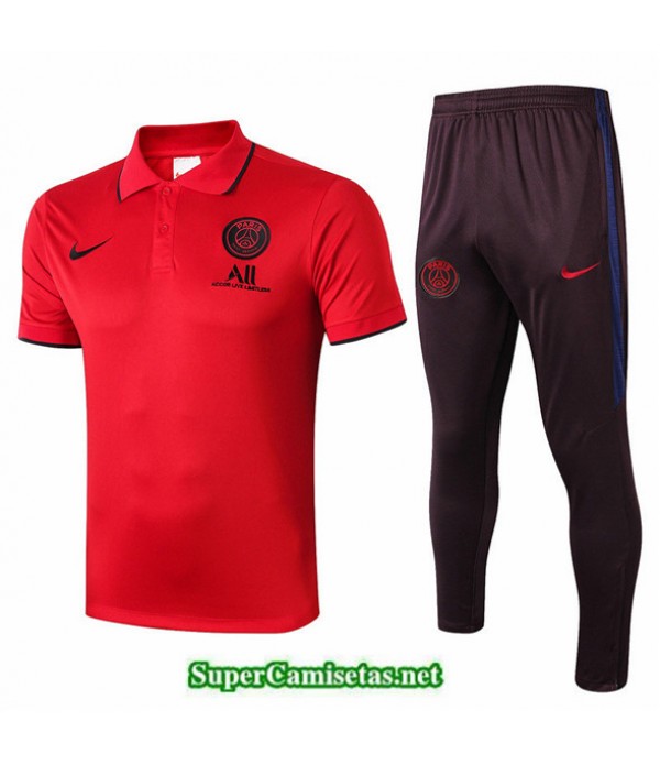 Tailandia Camiseta Kit De Entrenamiento Psg Polo V231 Rojo/negro 2019/20