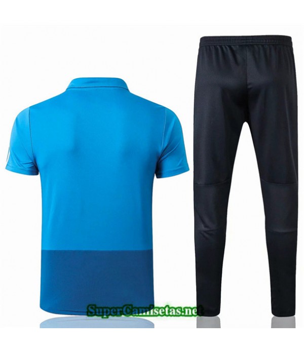 Tailandia Camiseta Kit De Entrenamiento Real Madrid Polo V218 Azul/negro 2019/20