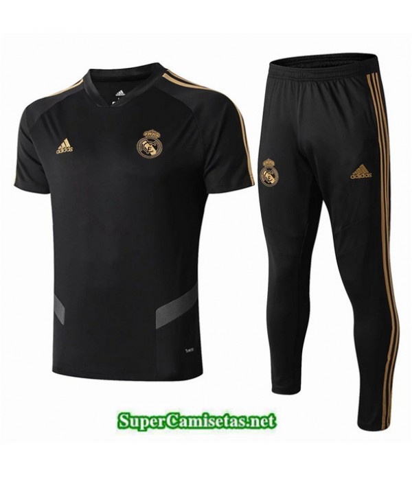 Tailandia Camiseta Kit De Entrenamiento Real Madrid V215 Negro Cuello V 2019/20