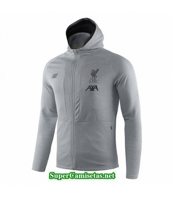 Tailandia Camiseta Liverpool Chaqueta Sombrero V317 Gris Blanco 2019/20