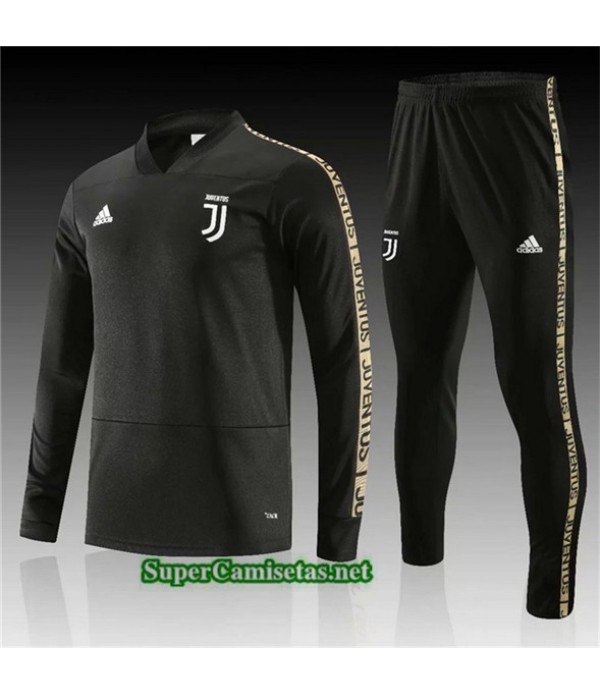Tailandia Chandal Juventus V117 Negro Cuello V 2019/20