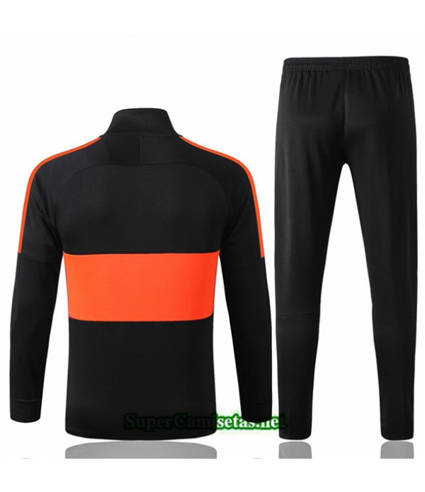 Tailandia Chaqueta Chandal Chelsea V076 Negro/banda Amarillo 2019/20