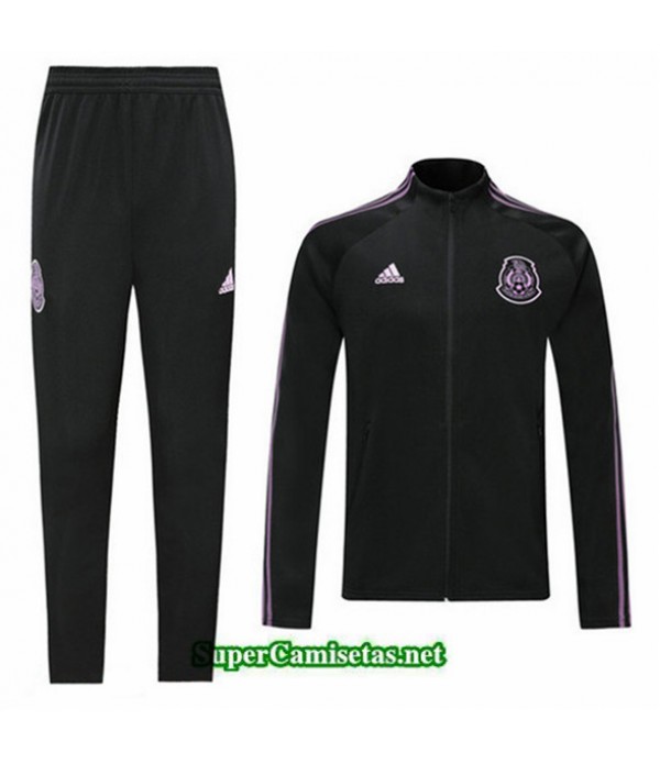 Tailandia Chaqueta Chandal Mexico V024 Negro/banda Púrpura 2019/20