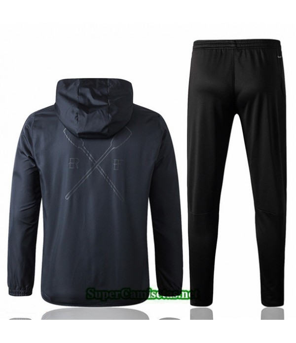 Tailandia Chaqueta Rompevientos Flamengo V006 Sombrero Azul Oscuro/negro 2019/20