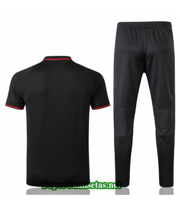 Tailandia Camiseta Kit De Entrenamiento Manchester United Polo Negro/banda Roja 2019/20