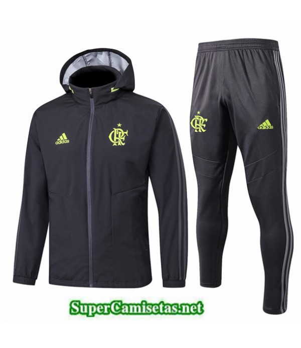 Tailandia Rompevientos Flamengo Q013 2019/20 Negro/banda Verde