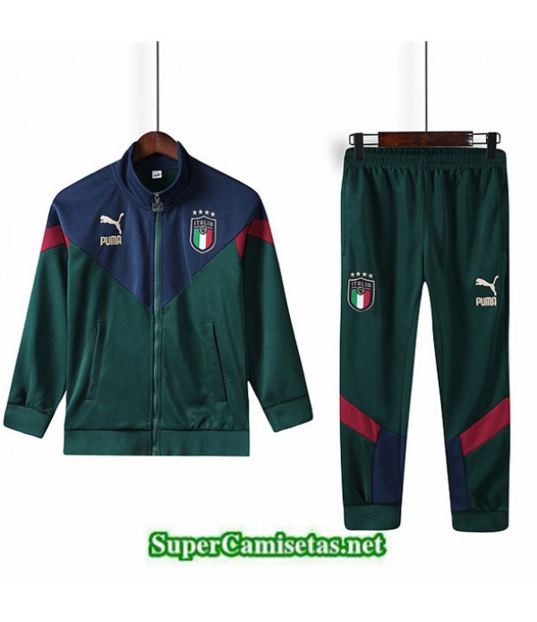 Tailandia Chaqueta Chandal Niños Italia 03s58 Verde Militar/azul 2019/20